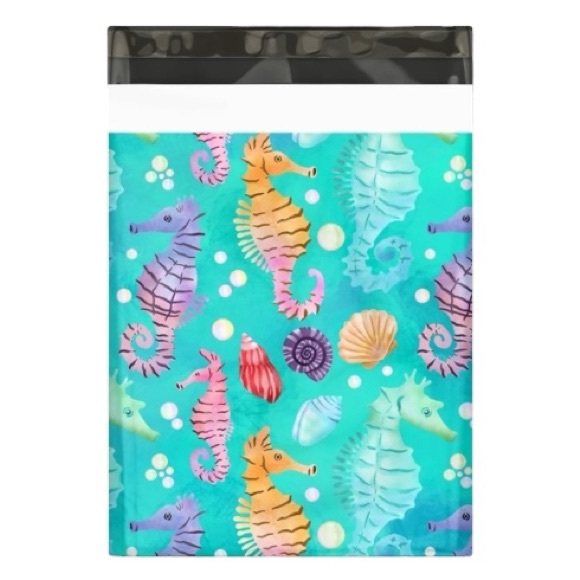 25 10X13 Poly Mailers Sea horses Shipping Envelopes Bags PRICE IS FIRM - Picture 1 of 11